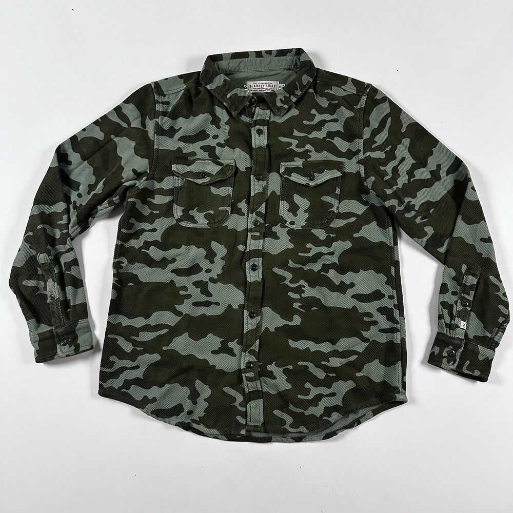 Outerknown Men's Blanket Shirt Camo Size Medium